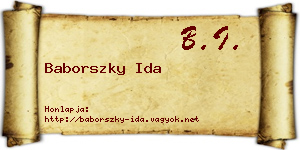 Baborszky Ida névjegykártya