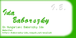 ida baborszky business card